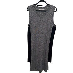Athleta Asymmetrical Wool Women's Sleeveless Gray/Black Knit Sweater Dress Sz XL